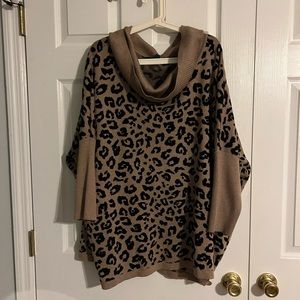Cowl neck 3/4 sleeve sweater. So cute on!! Size XL